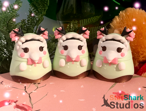 STL 3D MODEL FILE ONLY Cottage Core Kawaii Mushroom Fairy Plague Doctor Figurine Chibi Cute Druid