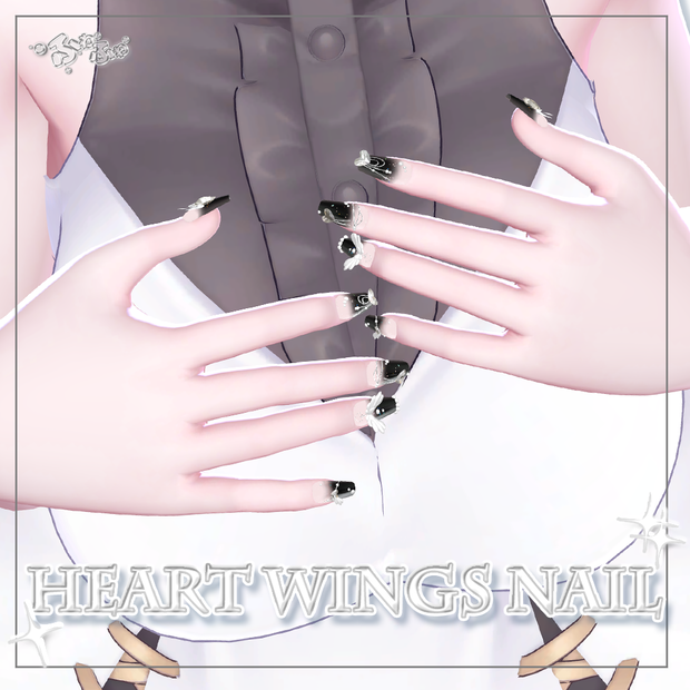 【7アバター対応】 Heart Wings Nail
