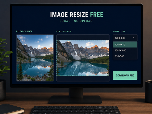 【無料】Local Image Resize Free｜画像リサイズ・中央トリミングツール（HTML）