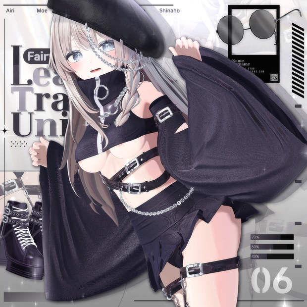【6アバター対応】Leather Training Uniform Set  (8color/8色)