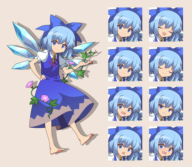 日に焼けたチルノ　立ち絵素材