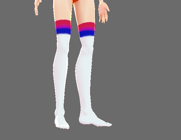 bisexual biromantic flag thigh/knee highs lgbt vroid
