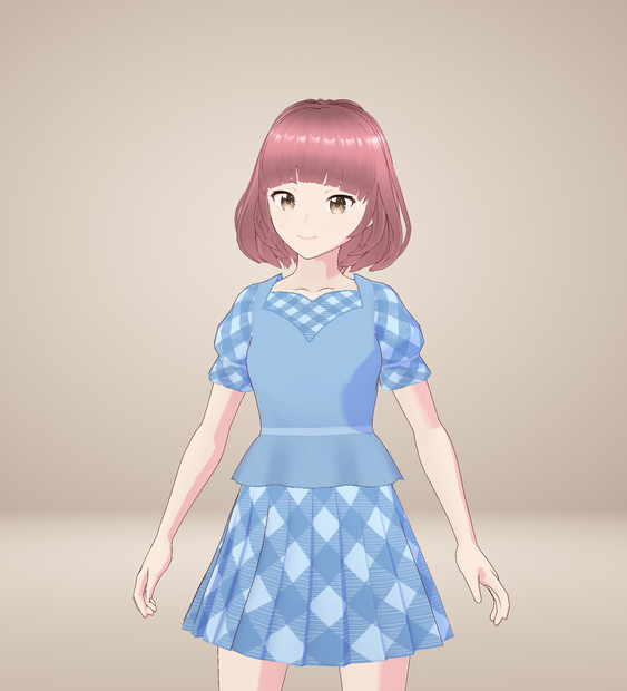[Vroid] Cute Tartan Tops and Skirts-7 かわいいタータントップスとスカート-7