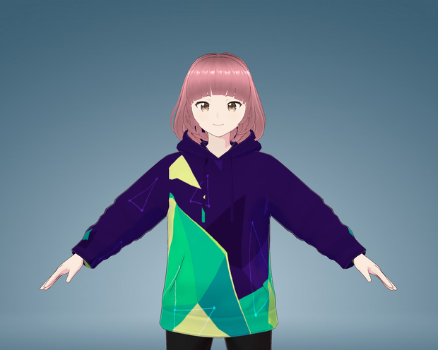 [Vroid] Colorful Geometric Hoodies-5 カラフルな幾何学的なパーカー-5