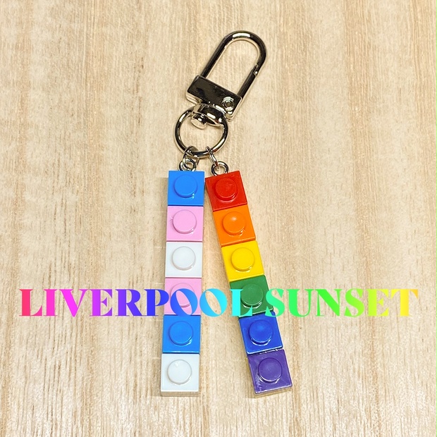 building blocks Keychain (RHODIUM) / 2pic - LIVERPOOL SUNSET - BOOTH