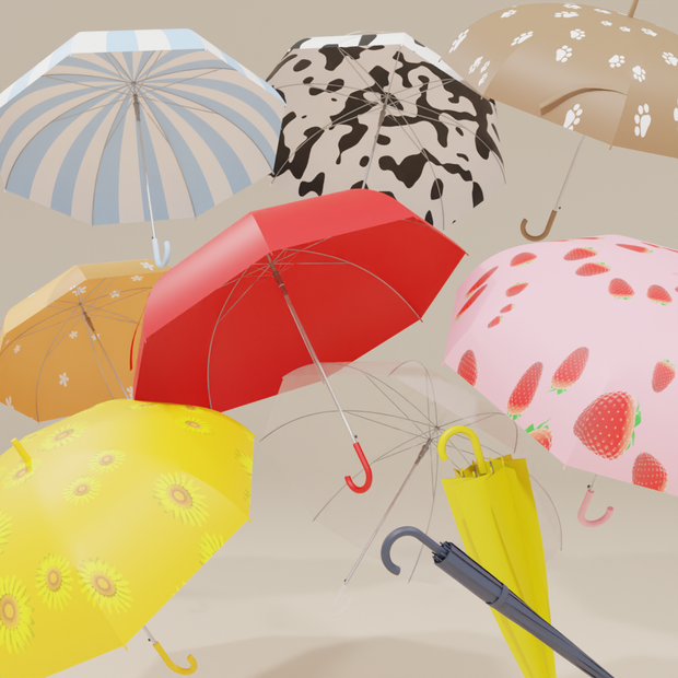 傘の3Dモデル[Blender,unity,clipstudiopaint用]