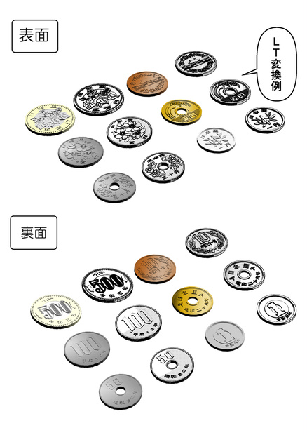 クリスタ3D素材・硬貨とコイントレー