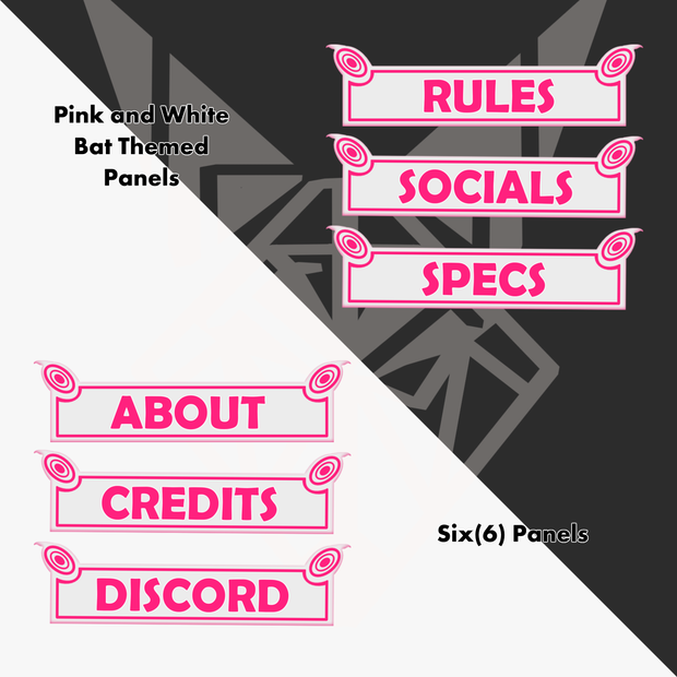 Pink/White Bat themed Panels