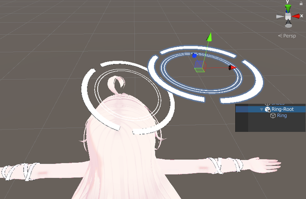 ソラハちゃんの天使の輪を独立させたGameObject