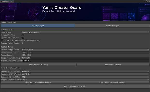 Yani's Creator Guard - VRChat Unity Preflight Tool