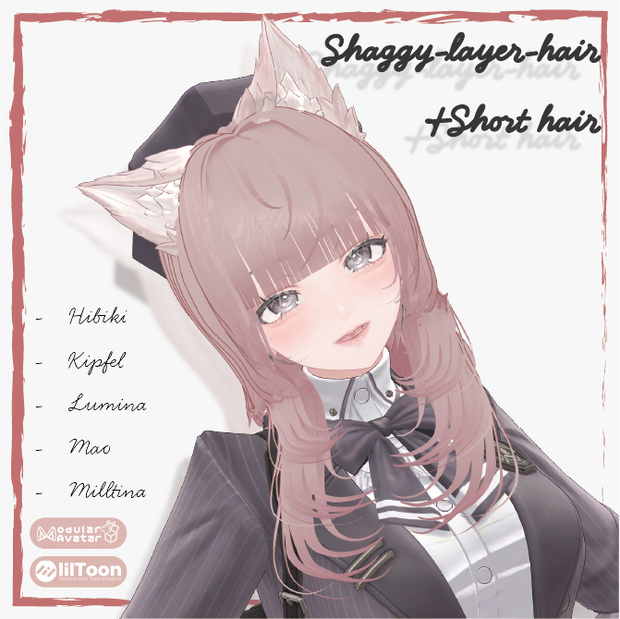 【5アバター対応】Shaggy-layer-hair ＆ Short hair