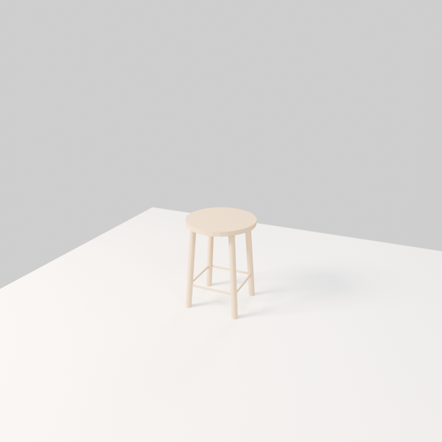 ナチュラルウッドスツール｜Wooden Stool - 3Dモデル素材