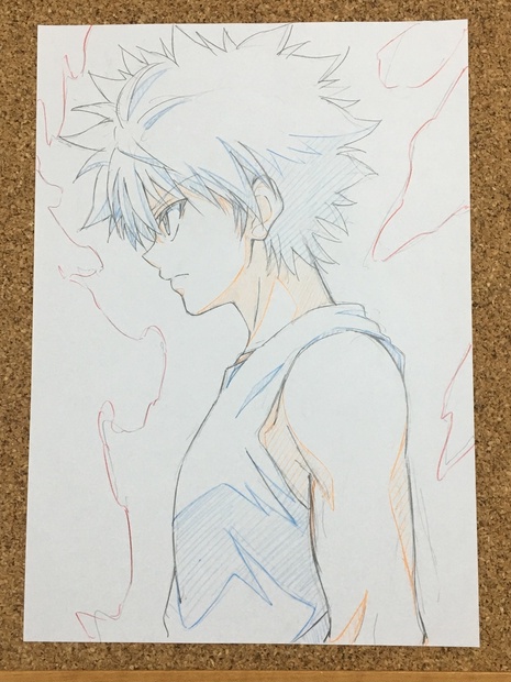 HUNTER×HUNTER ヒソカ イラスト 鉛筆画 - 日用品/インテリア