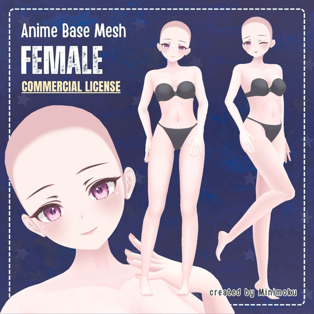 Anime Base Mesh - Female Character | Commercial Game License