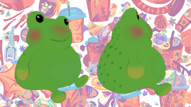 3D chubby frog prop