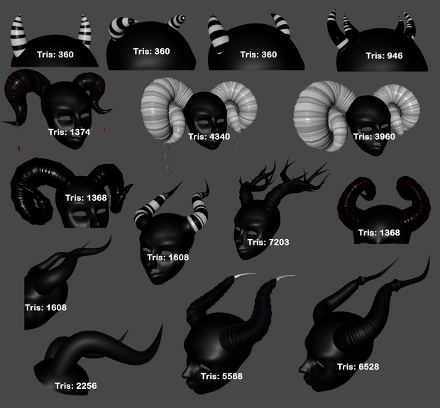 3D Horns Bundle (15 different horns)