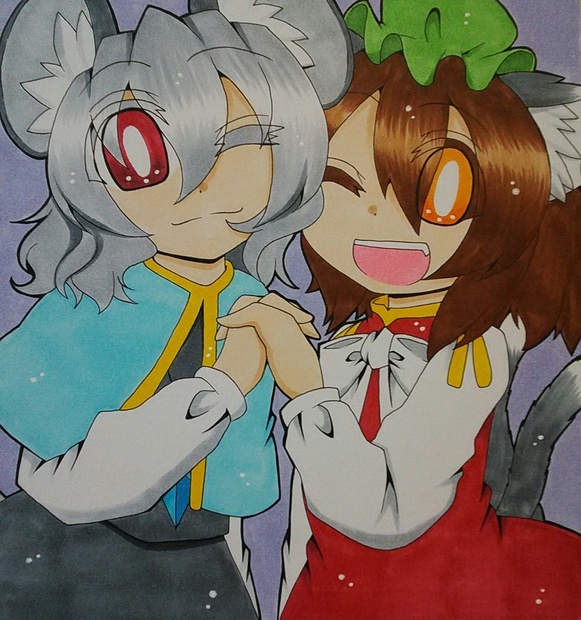 東方project イラスト 色紙 ナズーリン 偽ナズ等 4枚セット