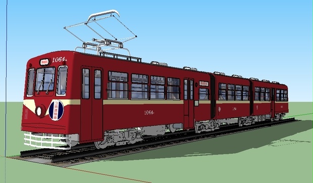 西鉄北九州線1000形3両連接車　Sketchup