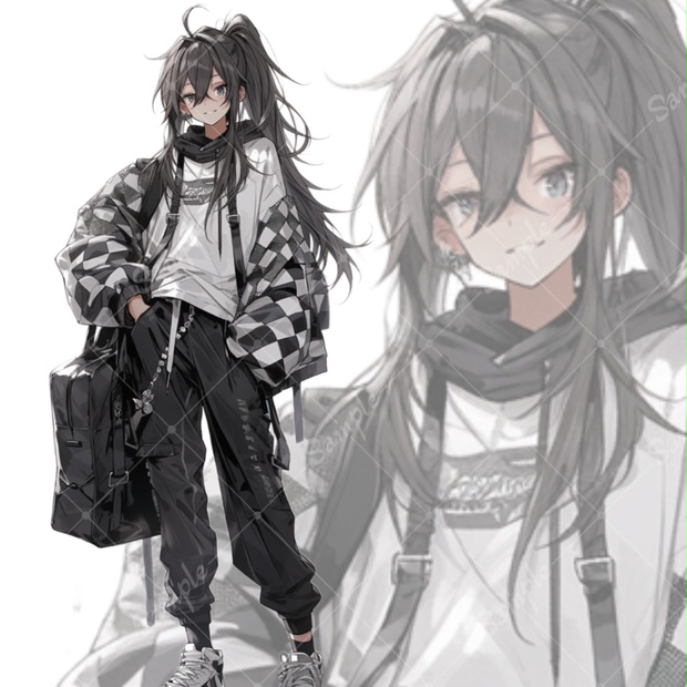 立ち絵素材61 ポニーテール 私服 女性 - いろはす - BOOTH