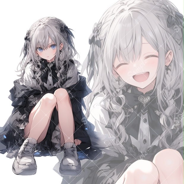 立ち絵素材88 銀髪 ゴスロリ少女 - いろはす - BOOTH