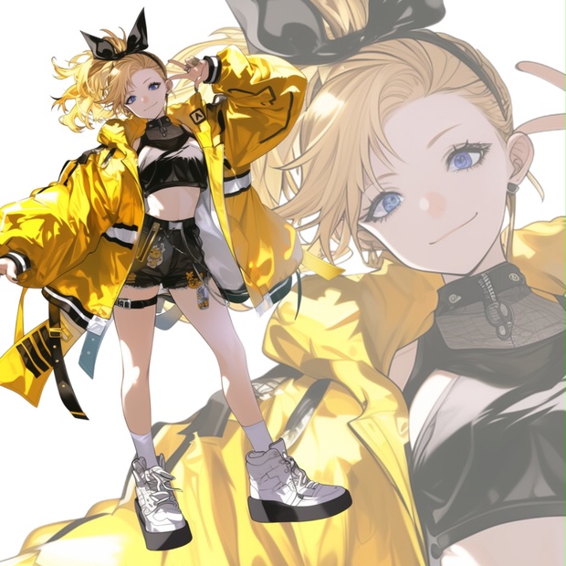 立ち絵素材178 ストリート 金髪 女の子 - いろはす - BOOTH