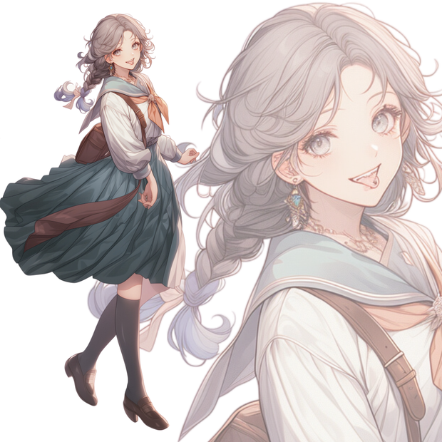 立ち絵素材188 セーラー服 女子高生