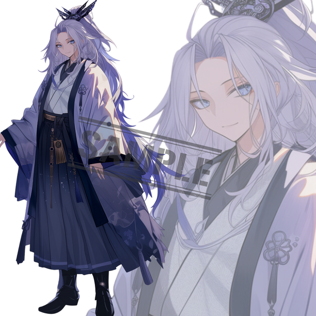 立ち絵素材202 和装 長髪 男
