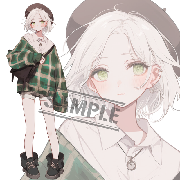 立ち絵素材207 ベレー帽 私服
