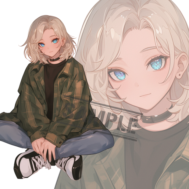 立ち絵素材224 私服 金髪 男の子
