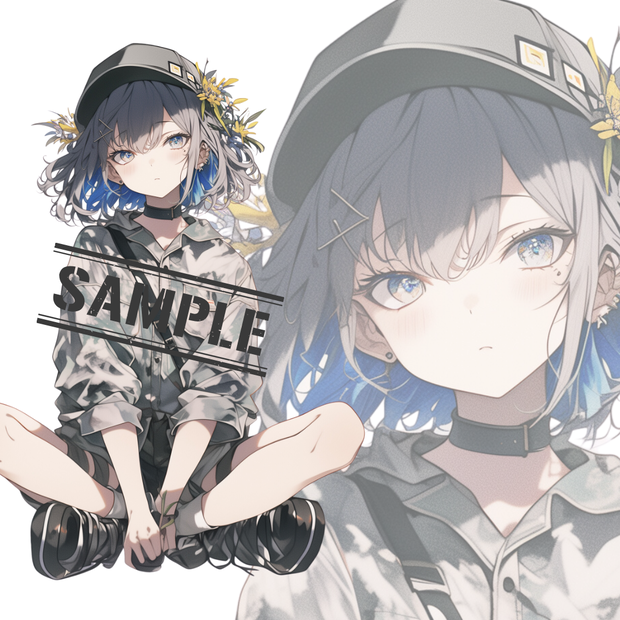 立ち絵素材231 私服 胡座
