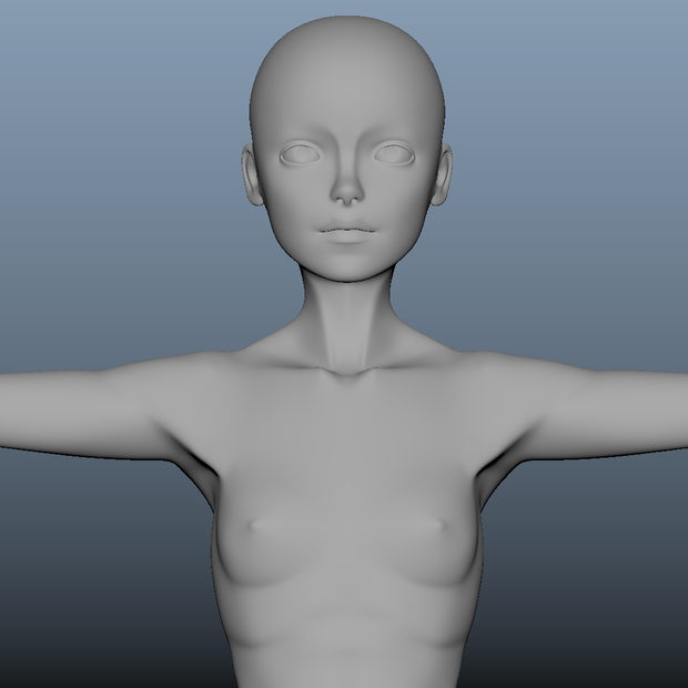 [OBJ データ] 女の子キャラのモデルデータ [素体単品]
