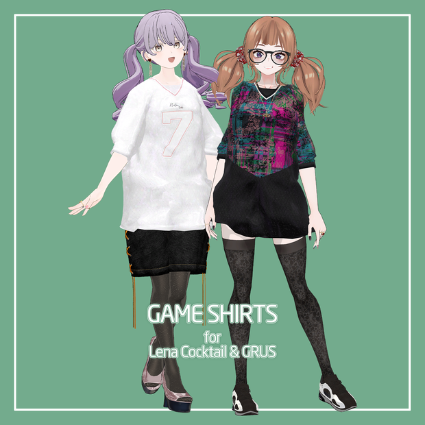 VRChat向け　Lena＆Grus用 ゲームシャツ