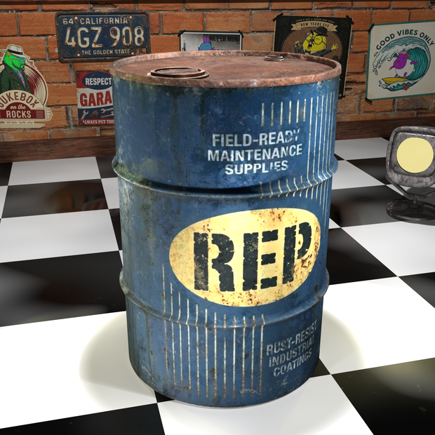 REP Oil Drum / Rusty Industrial Barrel