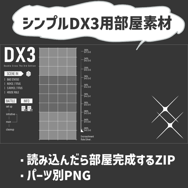 【DX3】シンプル部屋素材