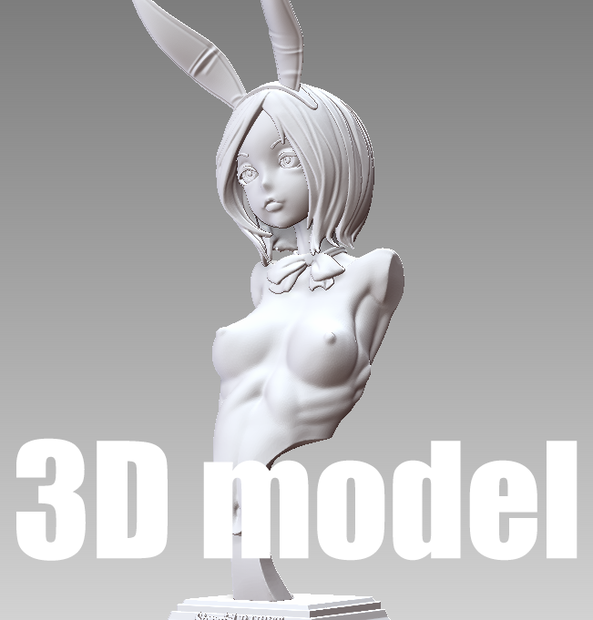 『​Stepgirl-RABBIT STATUE』 STL file for 3D printing
