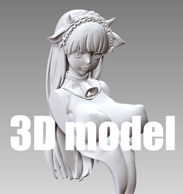 『​Stepgirl-COW STATUE』 STL file for 3D printing