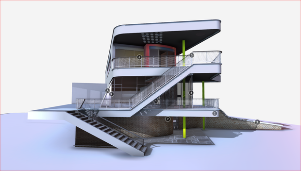 インタラクティブな建築モデル 3D モデル vrchat Interactive Architectural Building Model  3D Model vrchat 