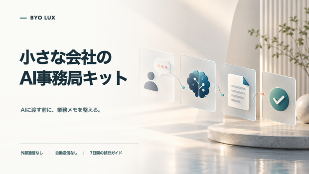 小さな会社のAI事務局キット｜問い合わせ・商談・見積・フォローを安全に整理