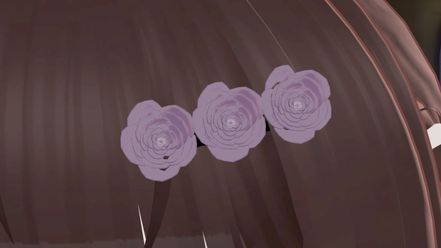 보라색 꽃 머리핀