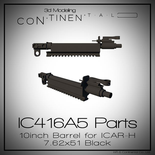 10inch Barrel for ICAR-H 7.62x51 Black
