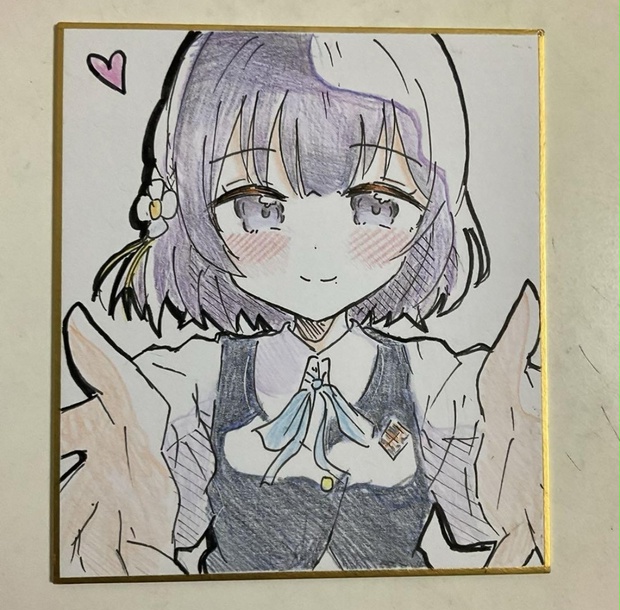 学園アイドルマスター 秦谷美鈴 手描きイラスト色紙 - りゅーしょっぷ