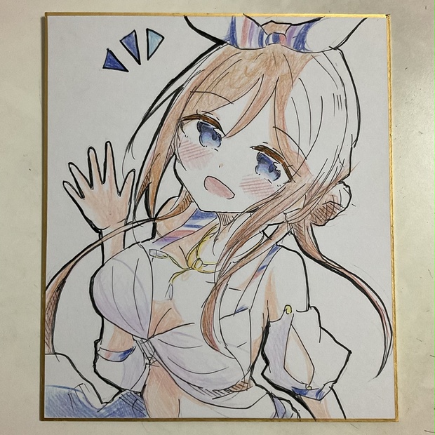 学園アイドルマスター 姫崎 莉波 手描きイラスト色紙 中サイズ - りゅ