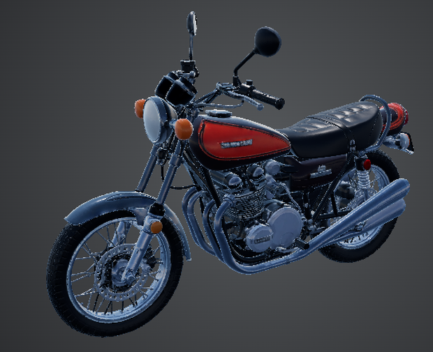 1970s Classic Japanese Motorcycle - High Detail 3D Model (Blender)