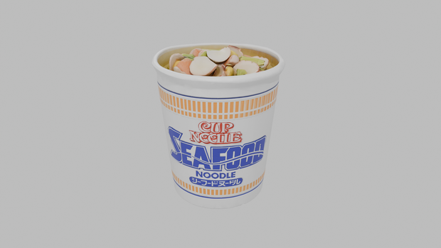 【超リアル】カップヌードル シーフード 調理済み 3Dモデル【VRChat・ゲーム対応】