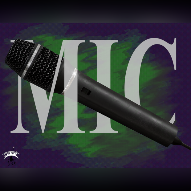 Microphone with Rigged Cable for VRChat Avatars and Worlds