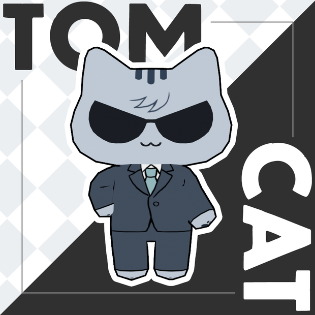 Quest対応　オリジナル3Dモデル「トム・キャット」VRChat, VRM