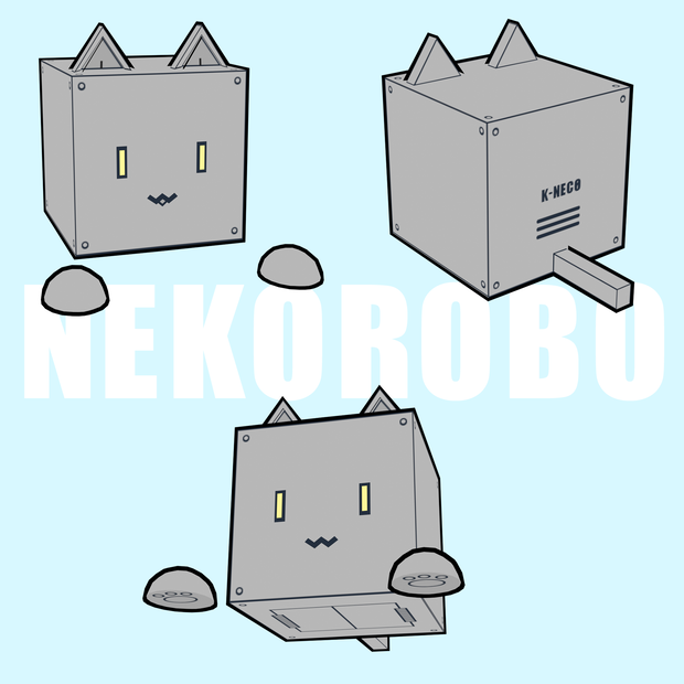 オリジナル3Dアバター「ネコロボ」VRChat(PC/Quest), Resonite,Cluster対応