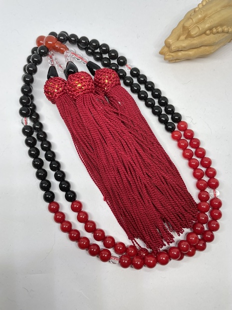全宗派共通✳︎本式108珠念珠✳︎染め赤珊瑚✳︎数珠 - LOUNNON