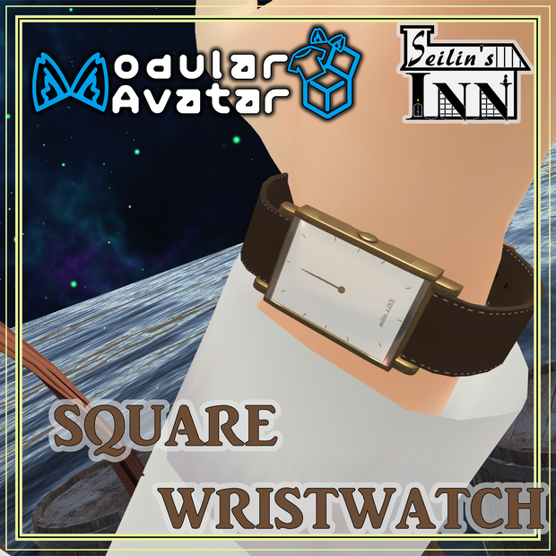  [OSC対応/ModurarAvatar対応]現実時間と同期！ Analog square wristwatch