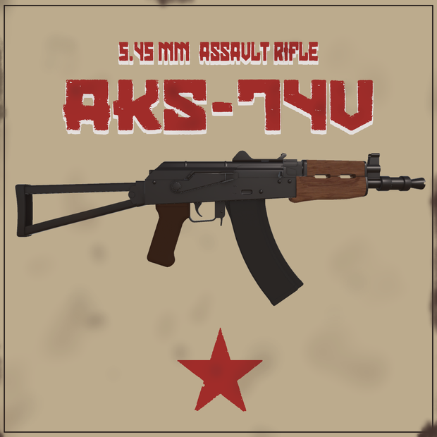 AKS-74U　5.45㎜アサルトライフル(VRC想定3Dモデル)